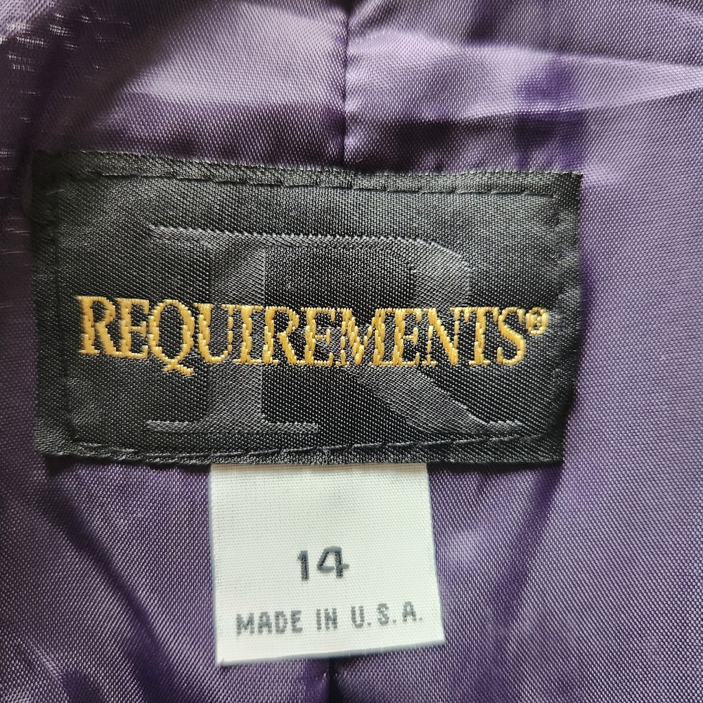 Women's Vintage Requirements Purple Acrylic Chenille Mohair Jacket Size 14 - Picture 3 of 5